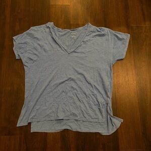 Anthropologie Pilcro Blue V Neck High Low Tee Relaxed Fit Large